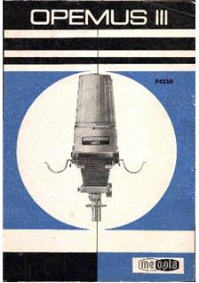 Meopta Enlarger Accessories manual. Camera Instructions.